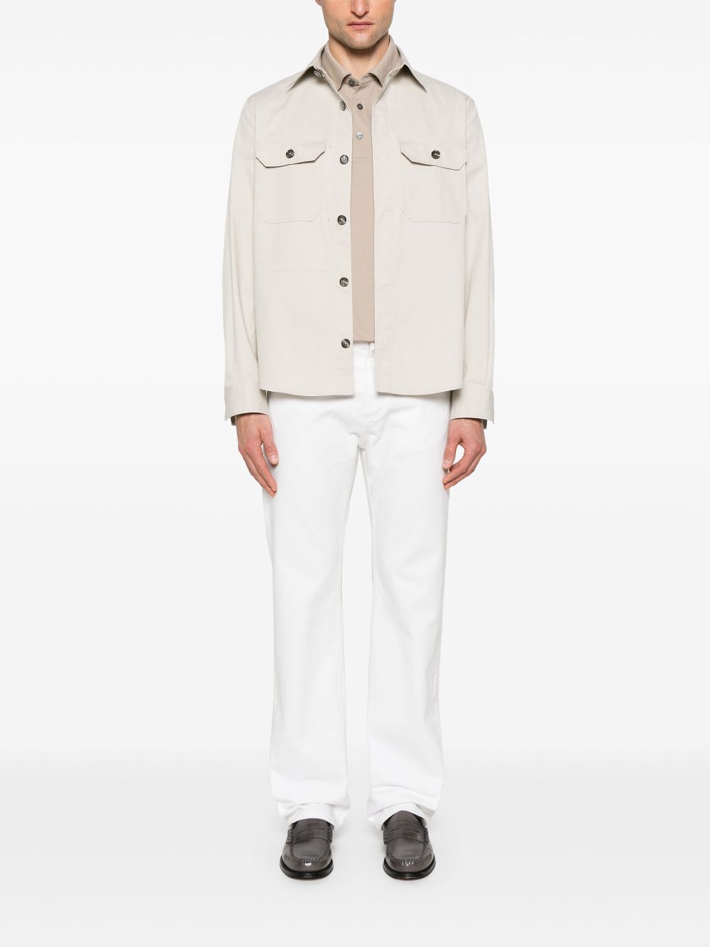 Zegna stretch-cotton shirt - Beige