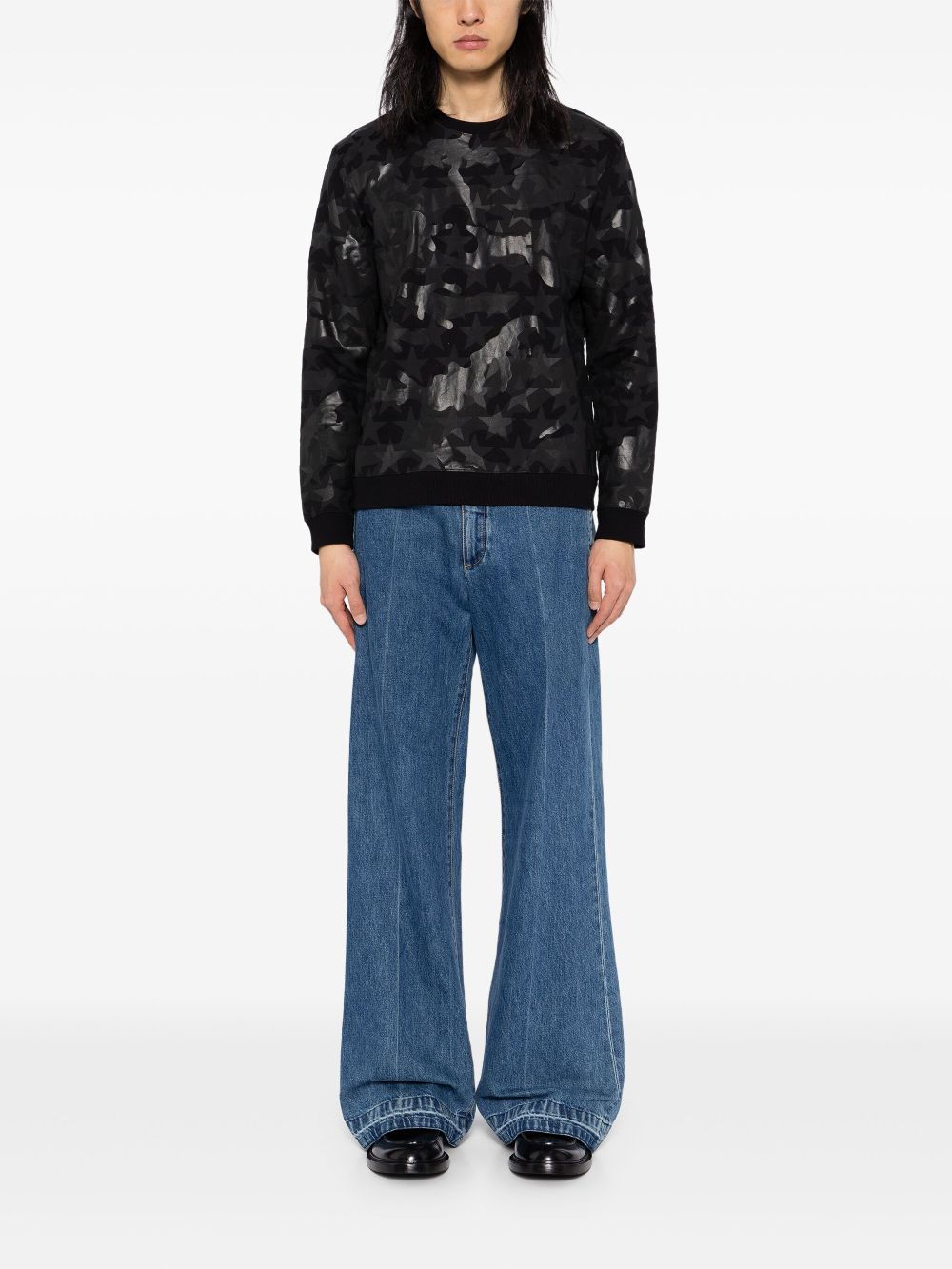 Valentino Garavani camouflage star-print sweatshirt - Black