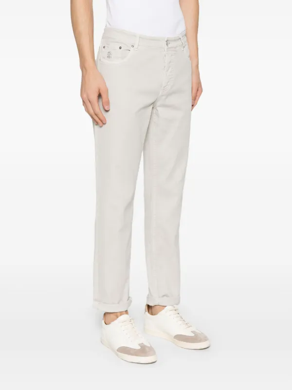 BRUNELLO CUCINELLI ホワイト スリムフィット デニム　48 Brunello Cucinelli Slim Fit & Straight Jeans in Off White