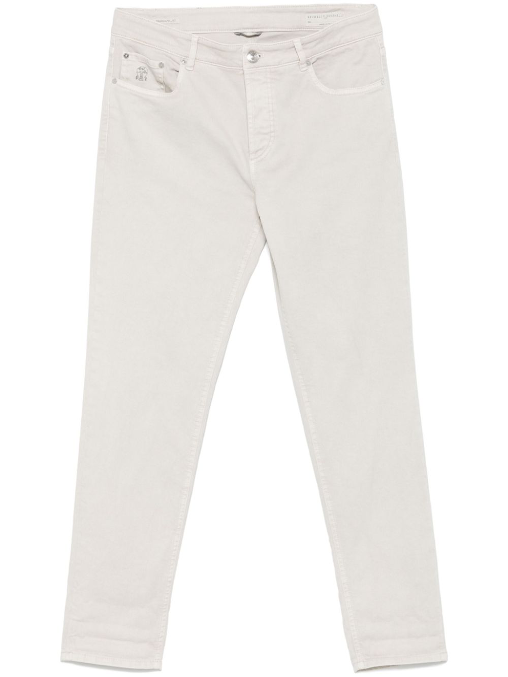 Brunello Cucinelli logo-patch jeans - Neutrals