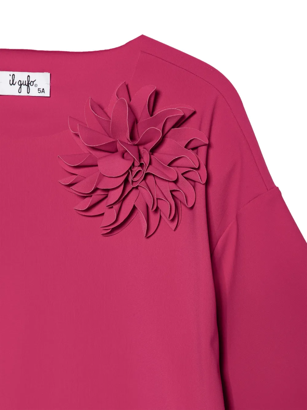 Il Gufo Jurk met bloemenpatch Roze