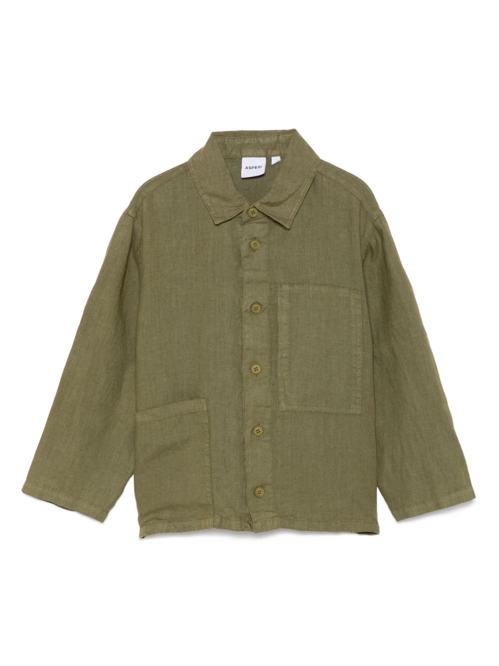 Aspesi Kids linen shirt Groen