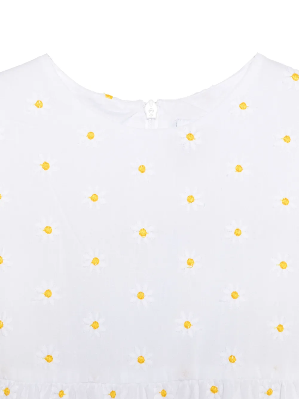 Il Gufo Jurk met geborduurde bloemen Wit