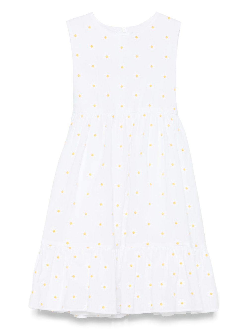 Il Gufo floral-embroidery dress - White