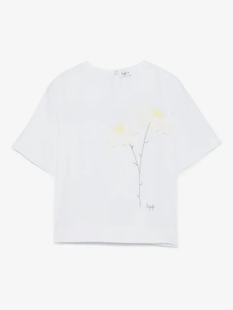 Il Gufo floral-appliqué T-shirt