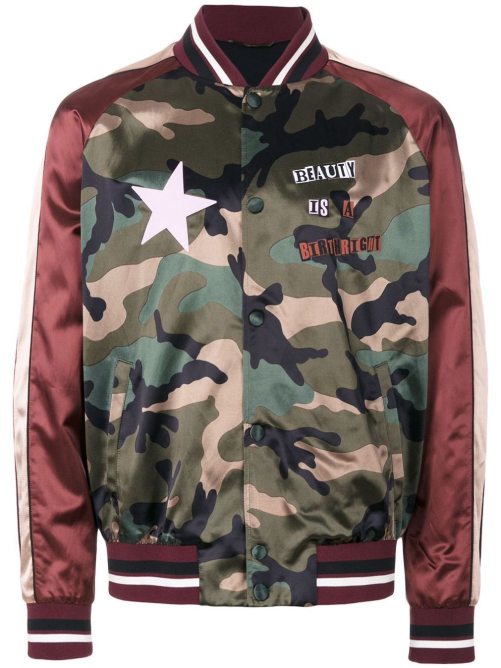 Valentino Garavani x Jamie Reid satin bomber jacket - Green