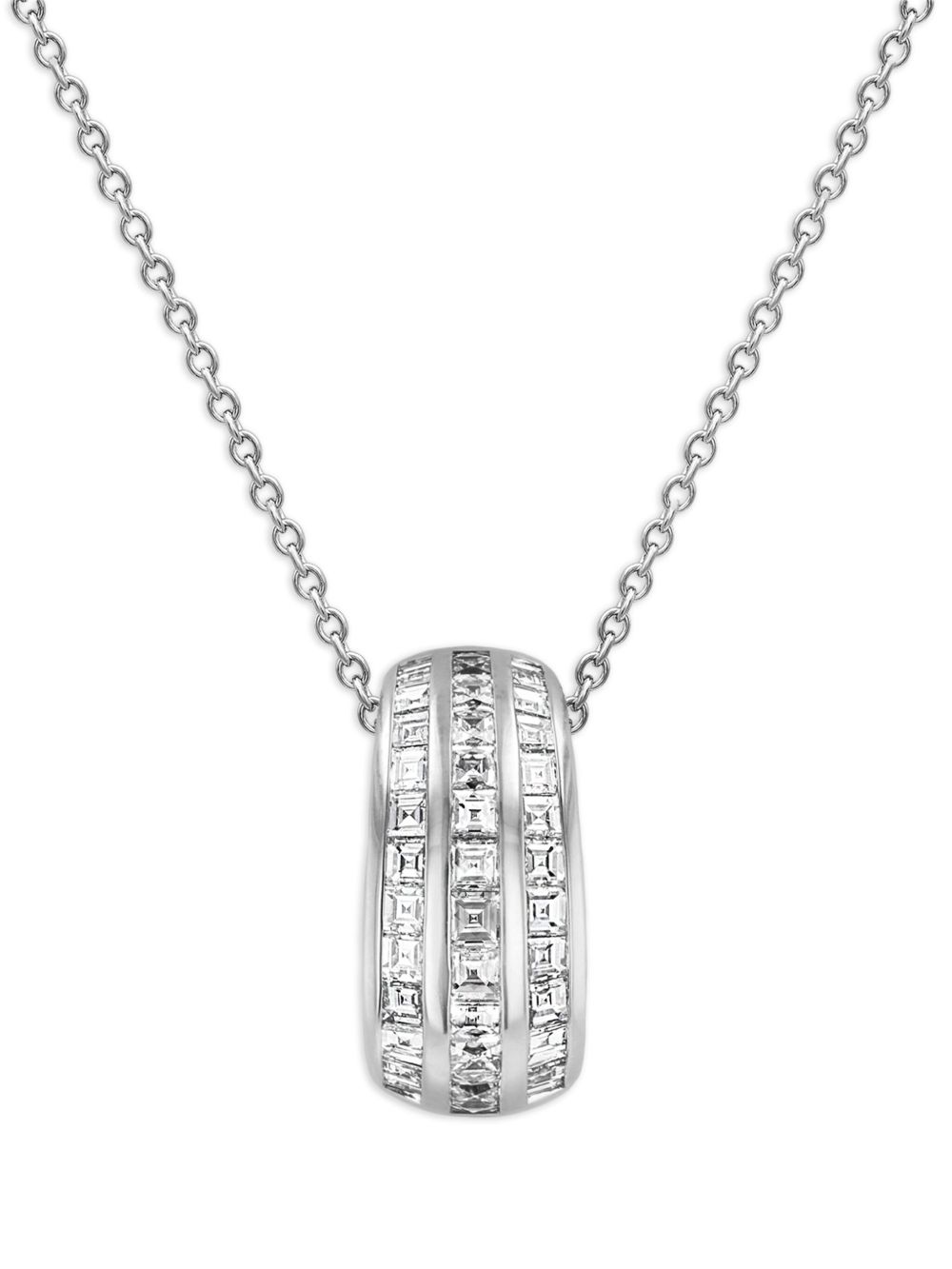 Pragnell 18kt witgouden Manhattan halsketting met diamant - Zilver