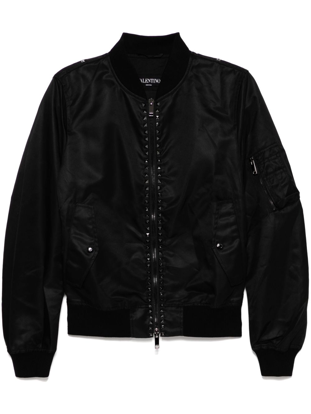 Valentino Garavani rockstud detailing bomber jacket - Black