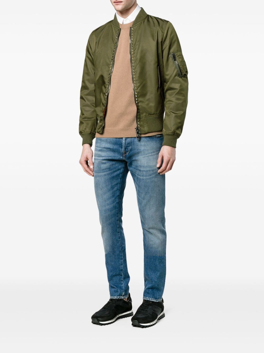 Valentino Garavani Rockstud bomber jacket - Groen