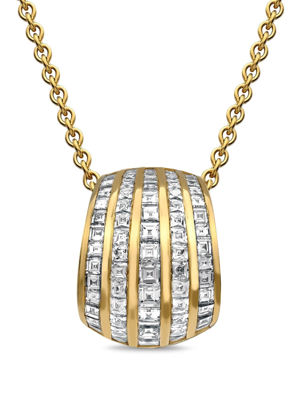 Pragnell 18kt geelgouden Manhattan halsketting met diamant