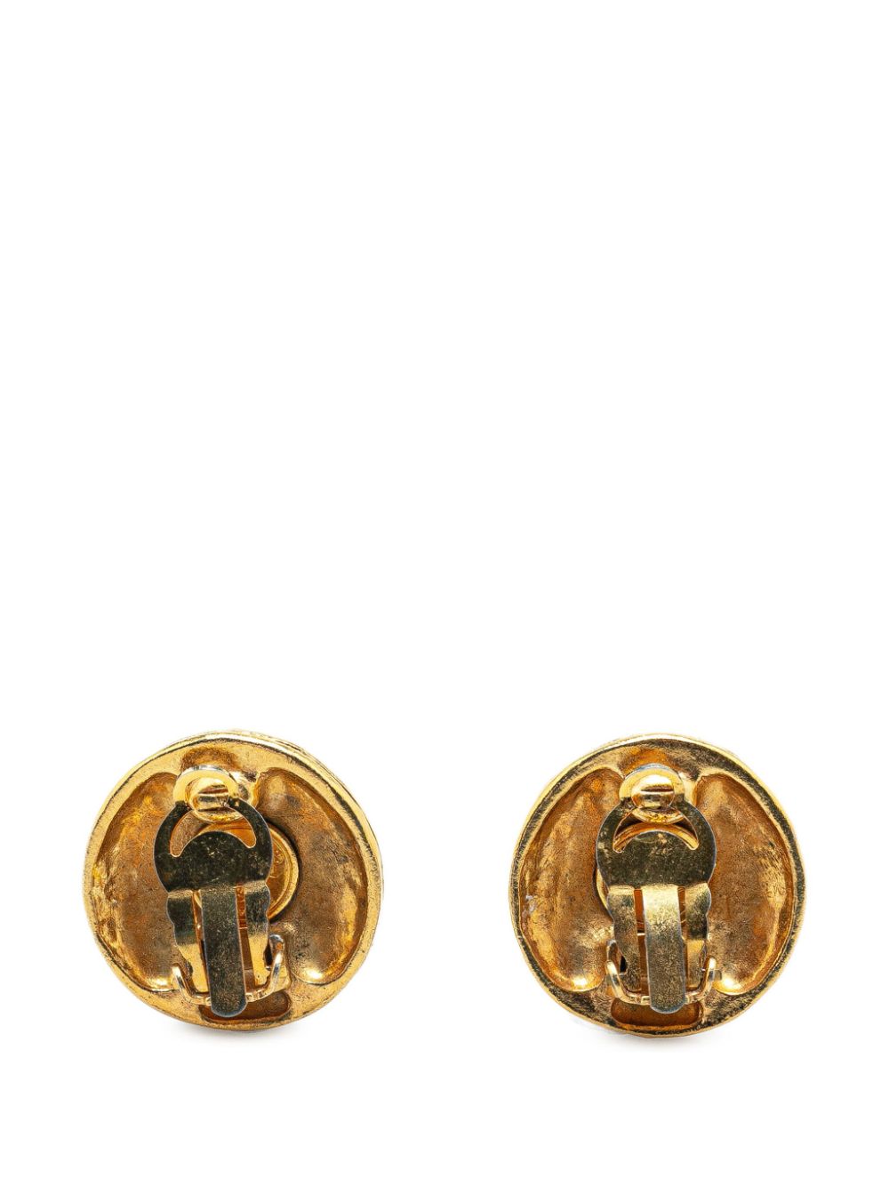 CHANEL Pre-Owned 1970-1980 Gold Plated CC Clip On costume earrings