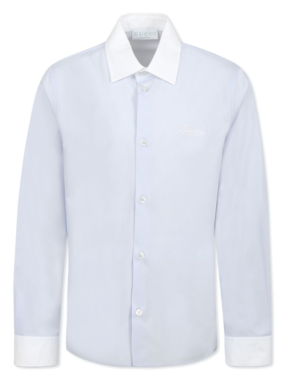 Gucci Kids contrast-collar shirt - Blue