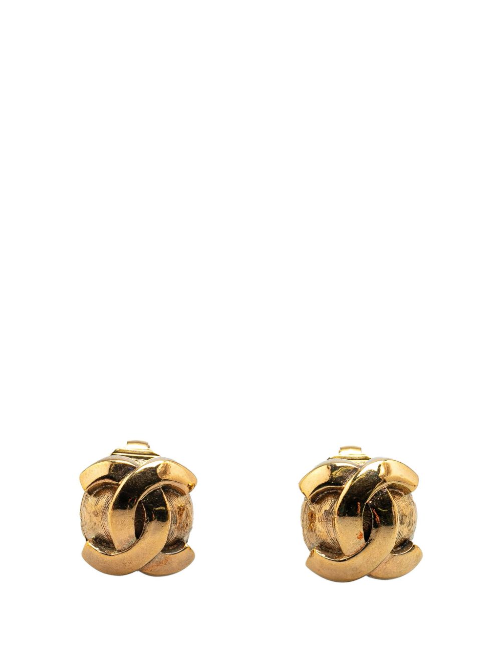 20th Century Gold Plated CC Clip On costume earrings