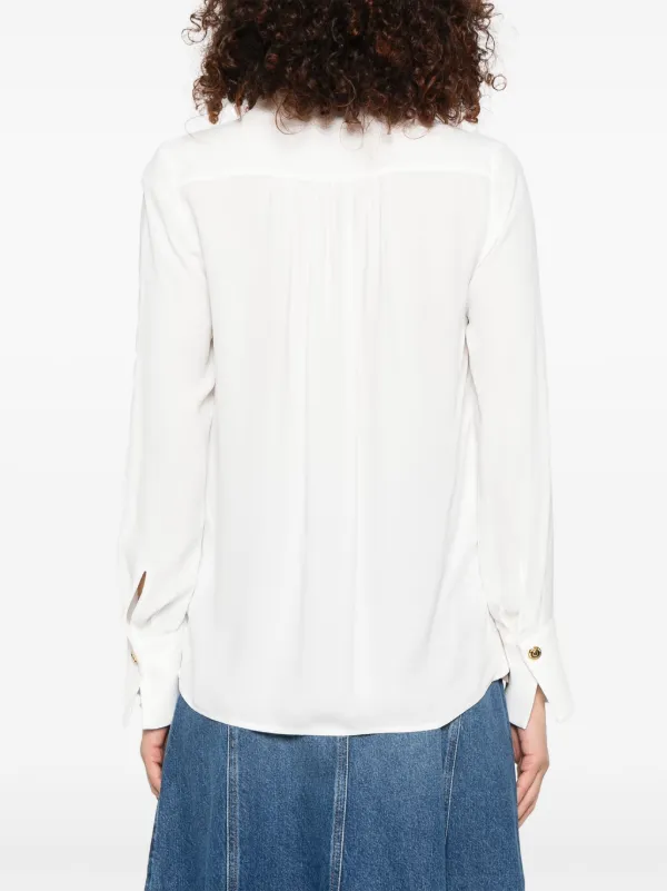 Elisabetta Franchi logo-charms Georgette Blouse | White