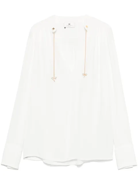 Elisabetta Franchi blusa de georgette con dije del logo