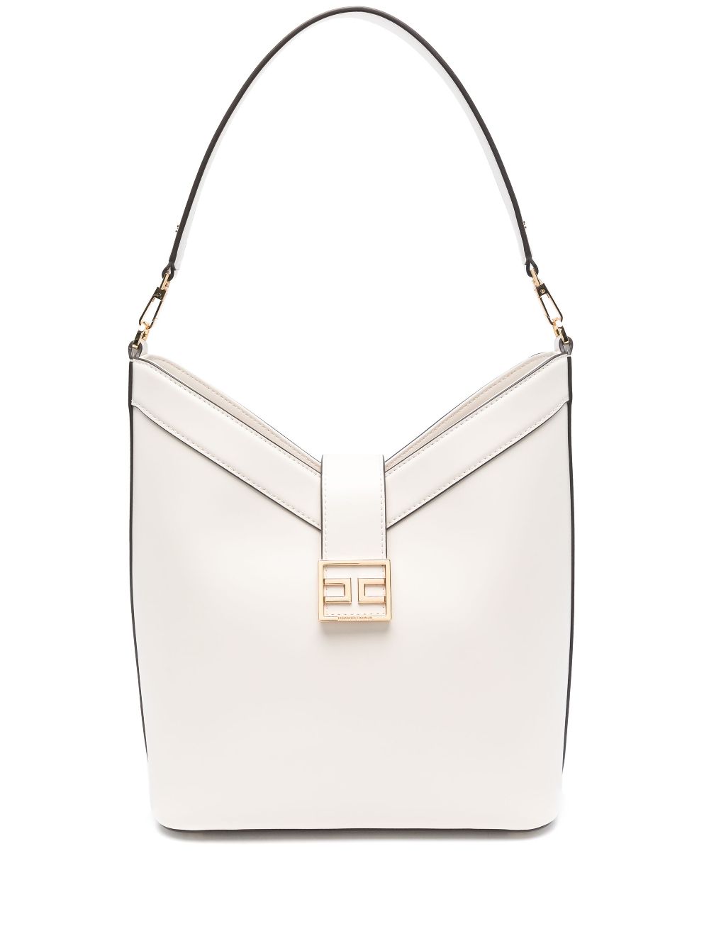 Elisabetta Franchi logo-buckle shoulder bag - Neutrals