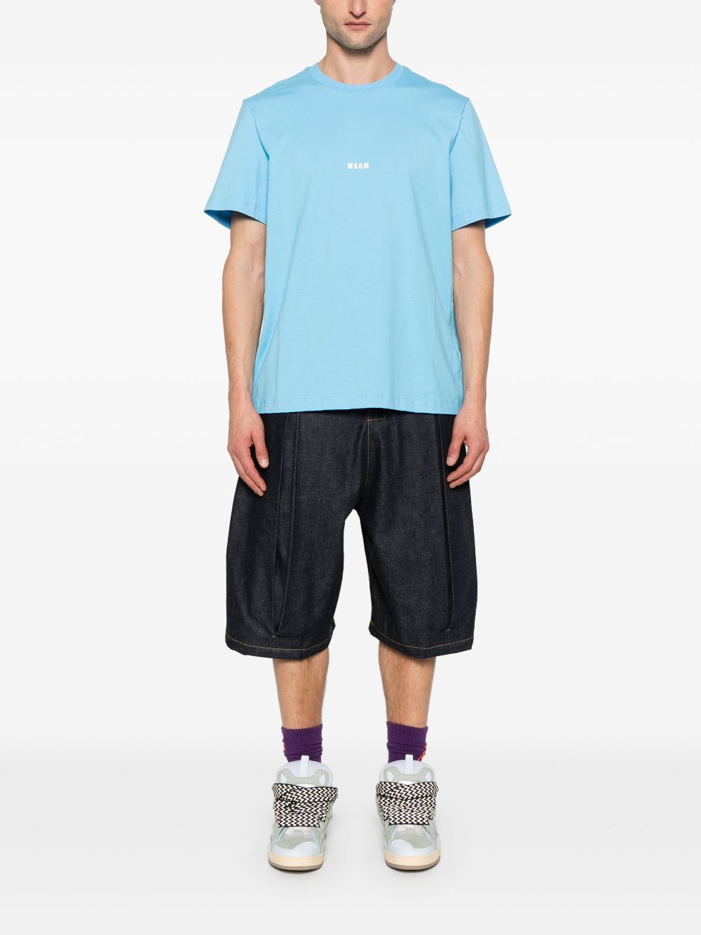 MSGM logo-print T-shirt - Blauw