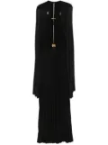 Elisabetta Franchi lurex cape gown - Black