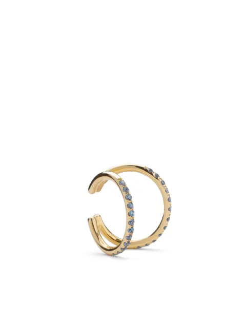 We by WHITEbIRD 14kt yellow gold Melina blue sapphire ear cuff