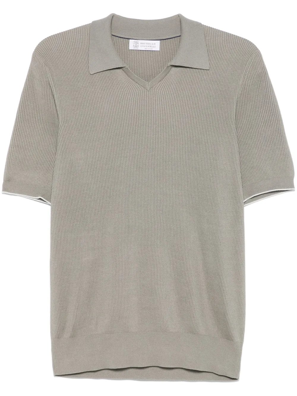 Brunello Cucinelli playera tipo polo tejida de canalé | verde | Image 1