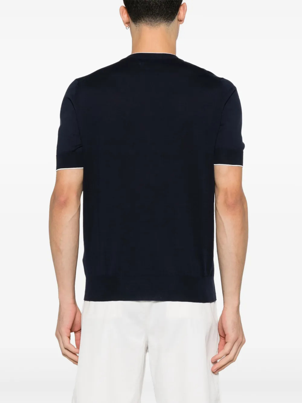 Brunello Cucinelli T-shirt met contrasterende afwerking Blauw