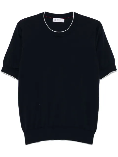 Brunello Cucinelli T-Shirt mit Kontrastdetails
