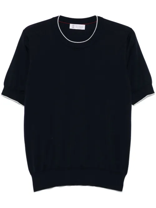 T-shirt à bords contrastants - Brunello Cucinelli - Modalova