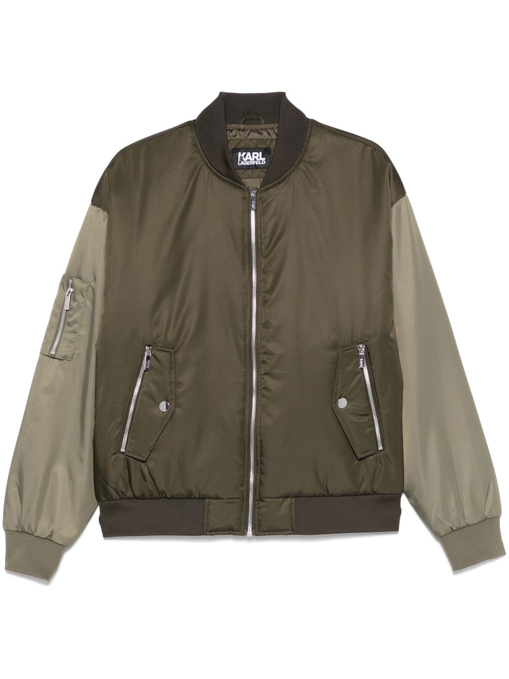 Karl Lagerfeld two-tone bomber jacket - Green