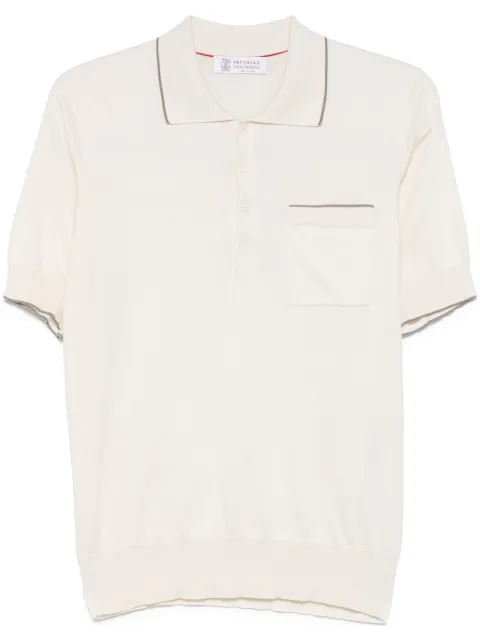Brunello Cucinelli contrast-trim polo shirt