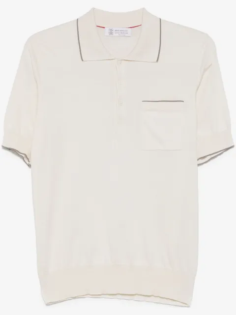 Brunello Cucinelli contrast-trim polo shirt
