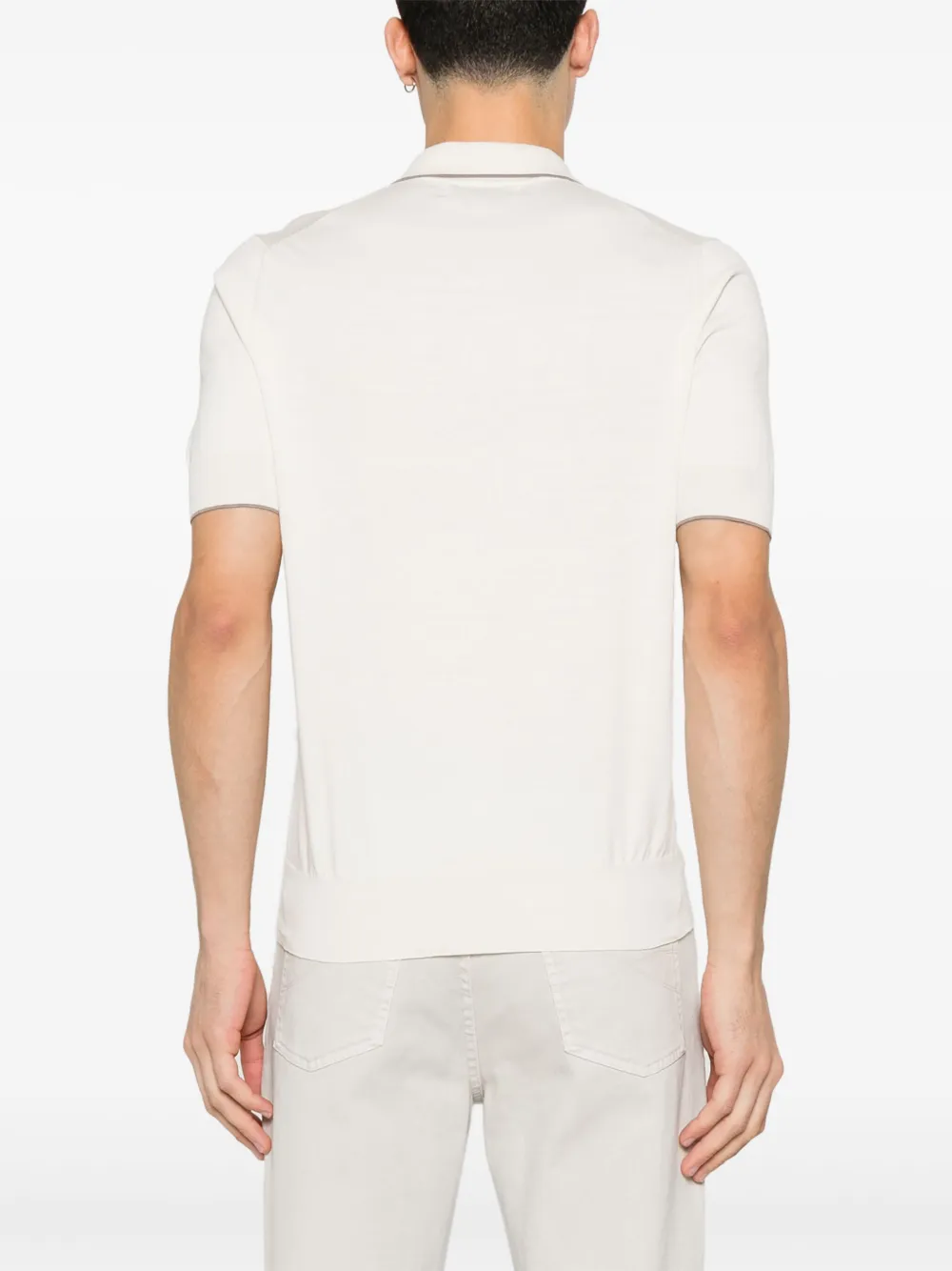 Brunello Cucinelli Poloshirt met contrasterende afwerking Beige