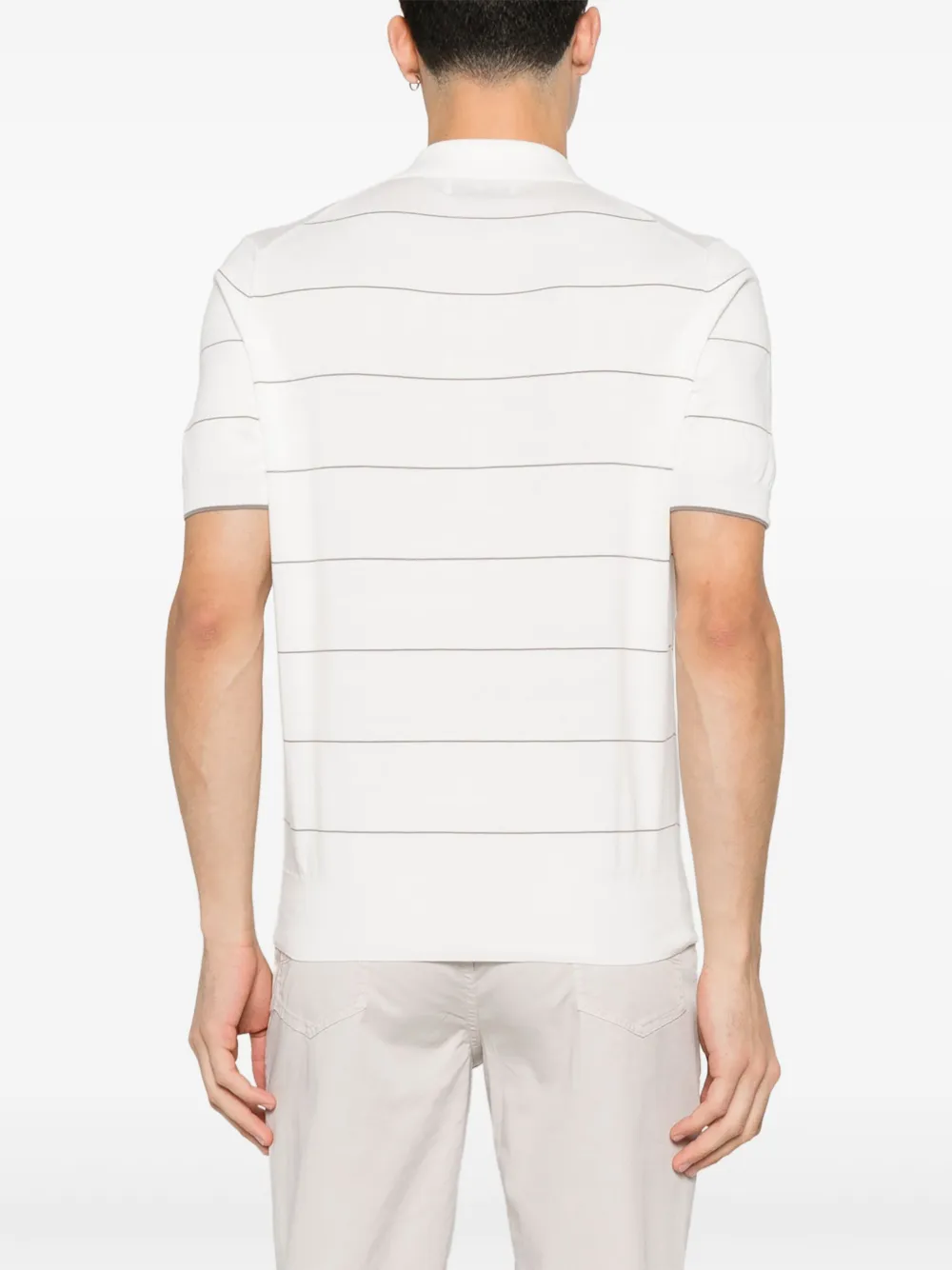 Brunello Cucinelli Gestreept poloshirt Wit