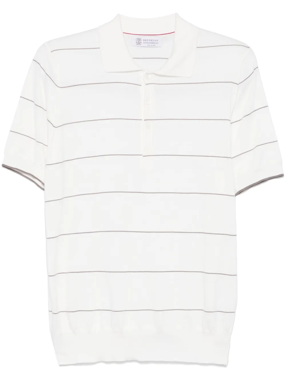 Brunello Cucinelli playera tipo polo con rayas estampadas | blanco | Image 1