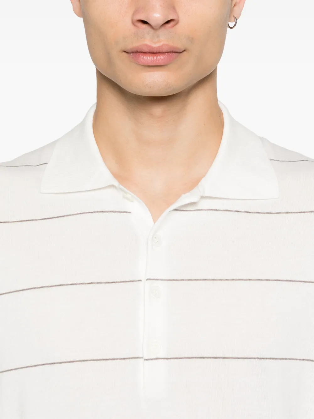 Brunello Cucinelli Gestreept poloshirt Wit