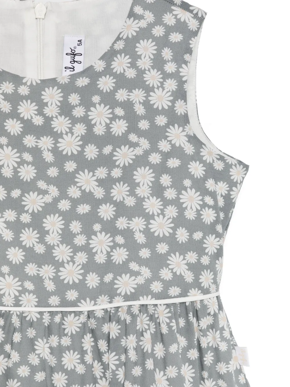 Il Gufo Jurk met bloemenprint Grijs