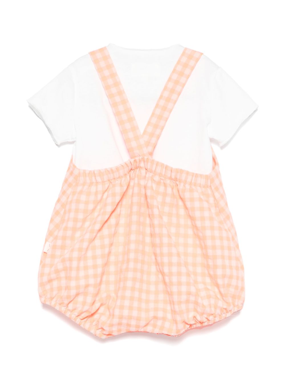 TEDDY & MINOU plaid dungarees set - Wit