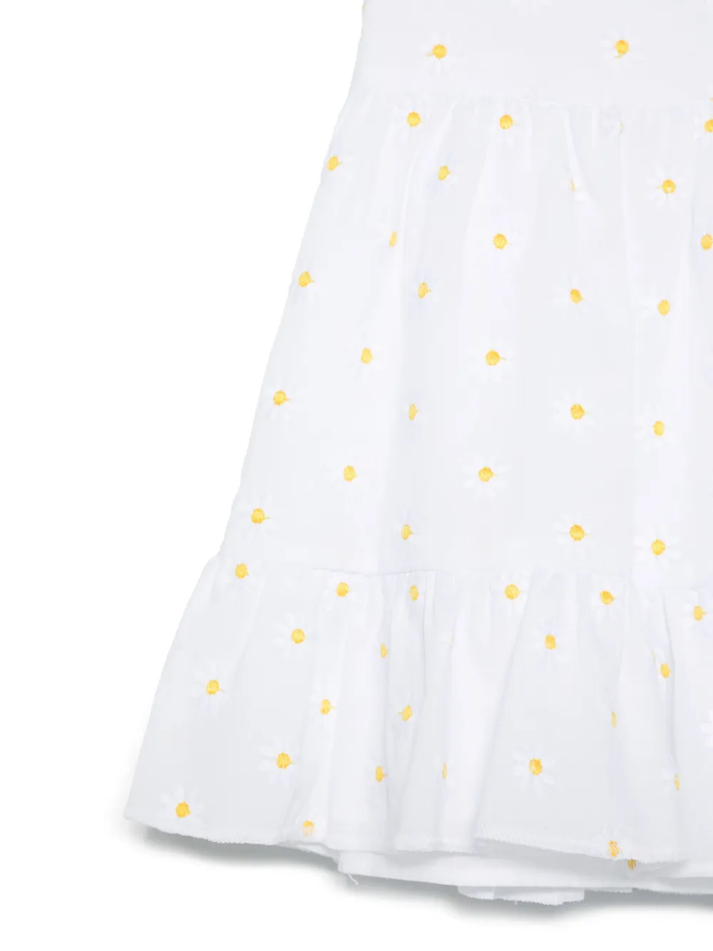 Il Gufo Jurk met geborduurde bloemen Wit