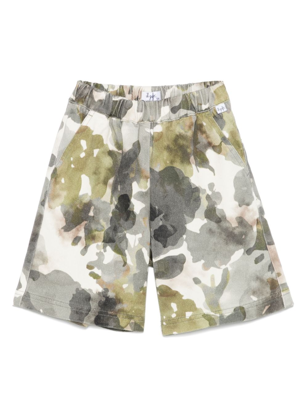 Il Gufo camouflage-print shorts Groen