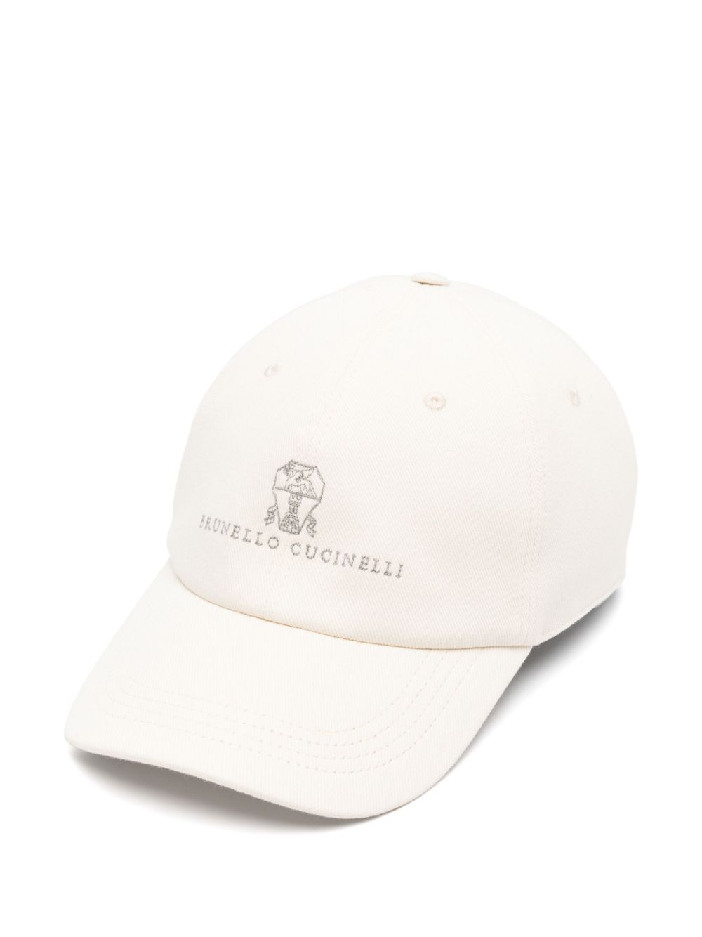 Brunello Cucinelli logo-embroidered cap - Neutrals