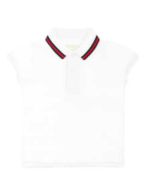 Gucci Kids Camisa polo com detalhe Sylvie Web