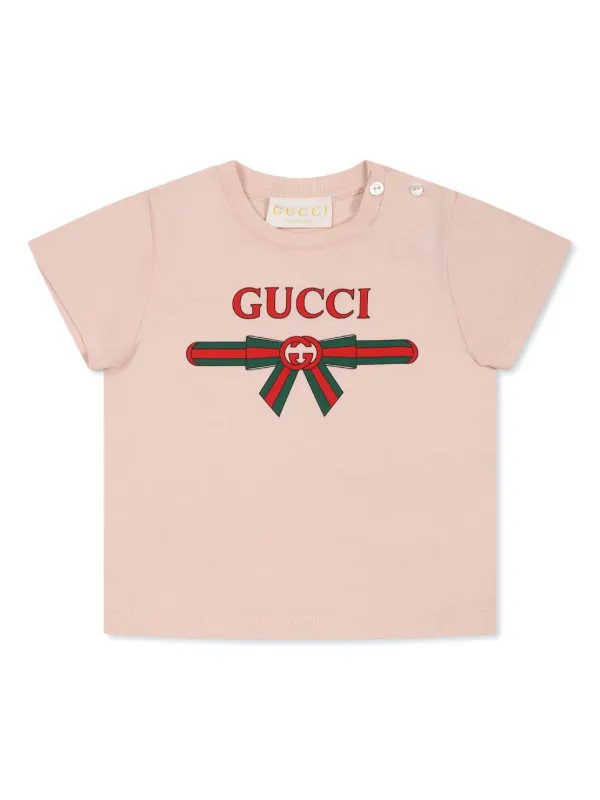 Gucci Kids logo-print T-shirt | Pink | FARFETCH