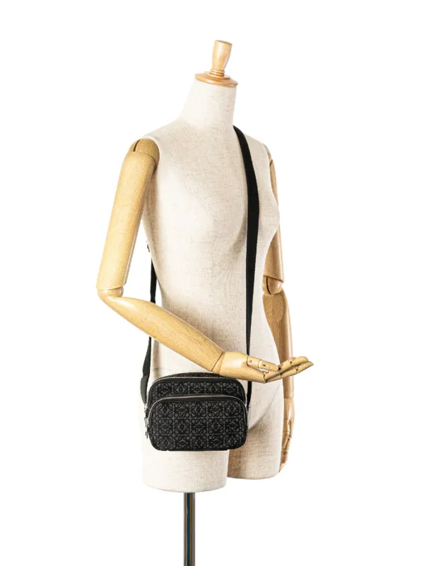 Loewe Pre-Owned 2022 Mini Anagram Jacquard Camera Crossbody Bag 