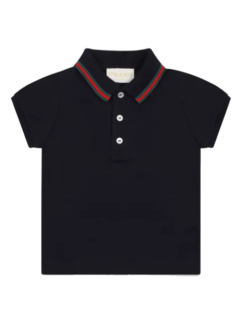 Gucci Kids Camisa polo com detalhe Web