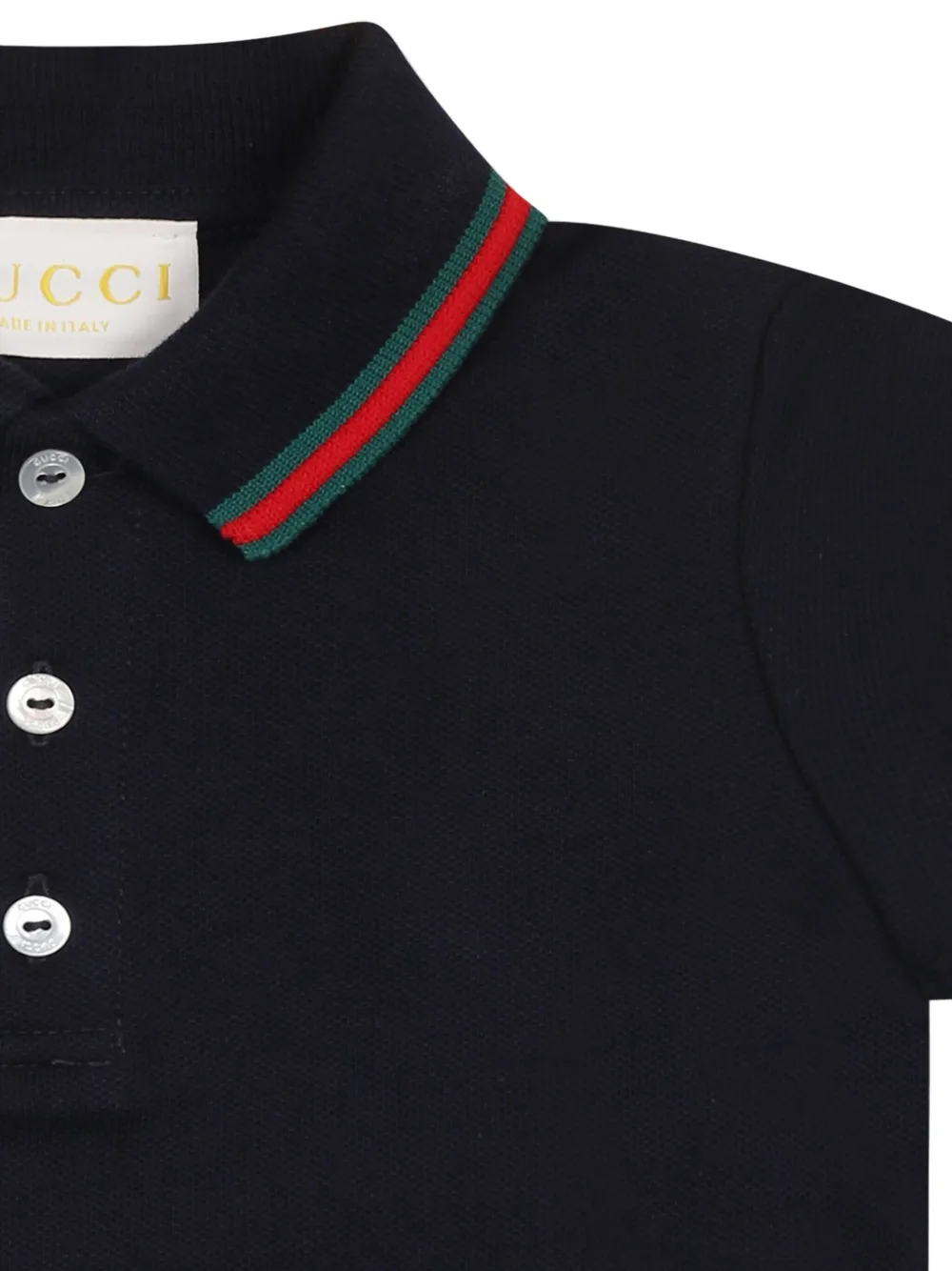 Gucci Kids Poloshirt met Web-detail Blauw