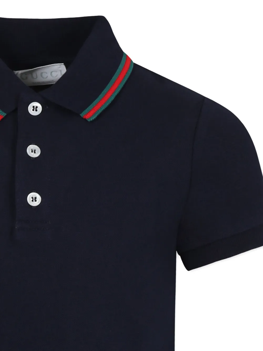 Gucci Kids Poloshirt met Web-detail Blauw