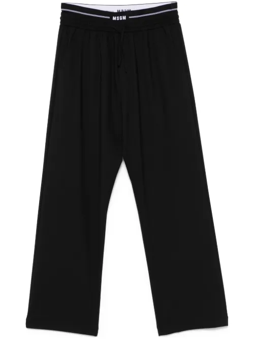Pantalon à taille à logo - MSGM - Modalova