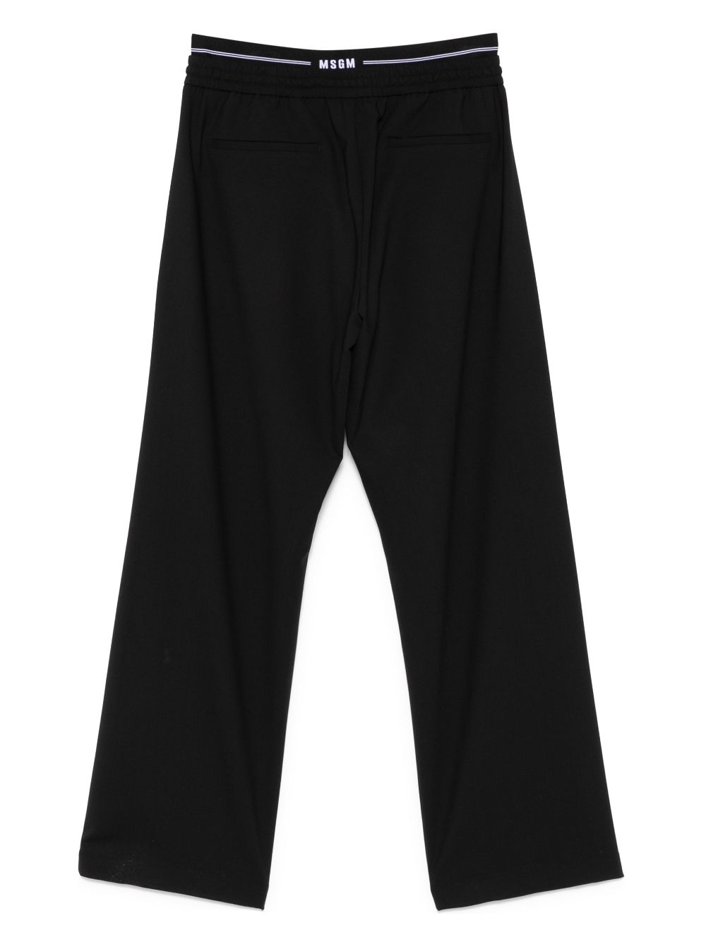 MSGM logo-waistband trousers - Zwart