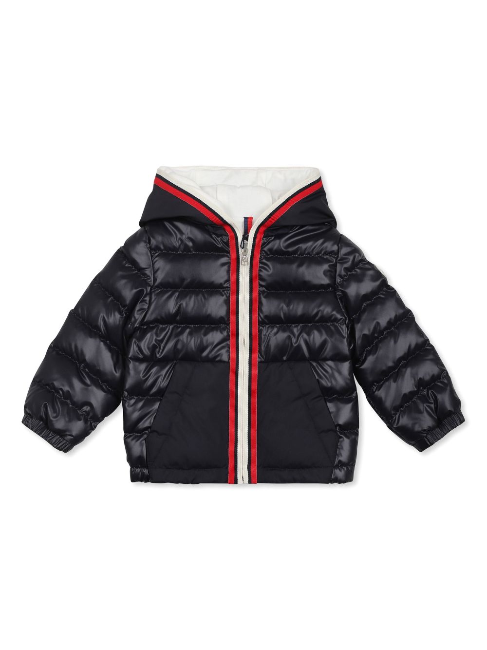 Moncler Enfant hooded padded jacket Blauw