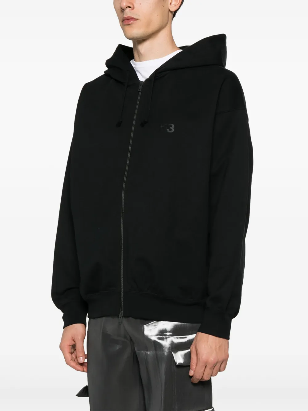 Y-3 Hoodie met rits Zwart