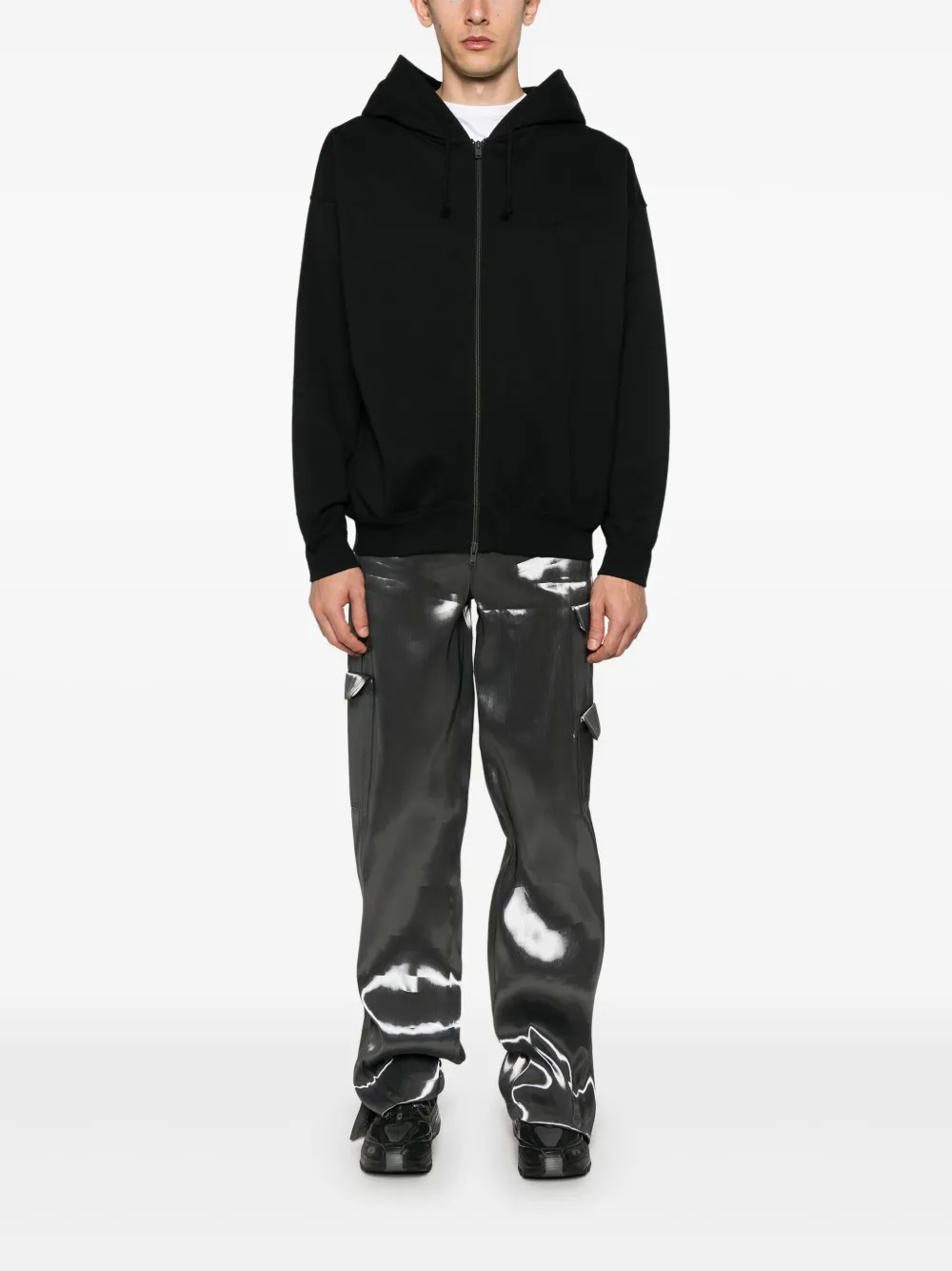 Y-3 zip-up hoodie - Zwart